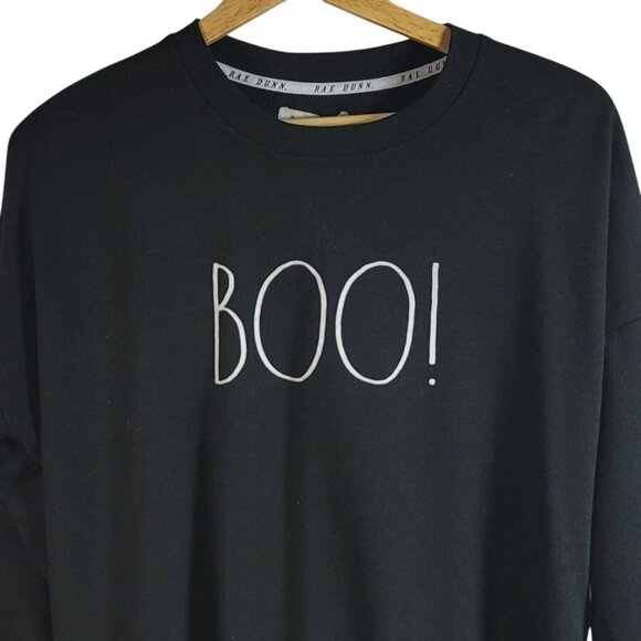 Rae Dunn Halloween Boo! Sweatshirt Black Medium Round Neck Pullover Long Sleeve - Picture 2 of 6